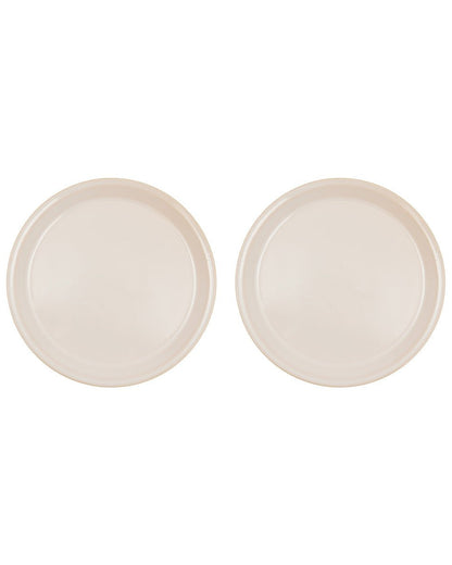 Twee offwhite Yuka lunchborden Ø22 cm