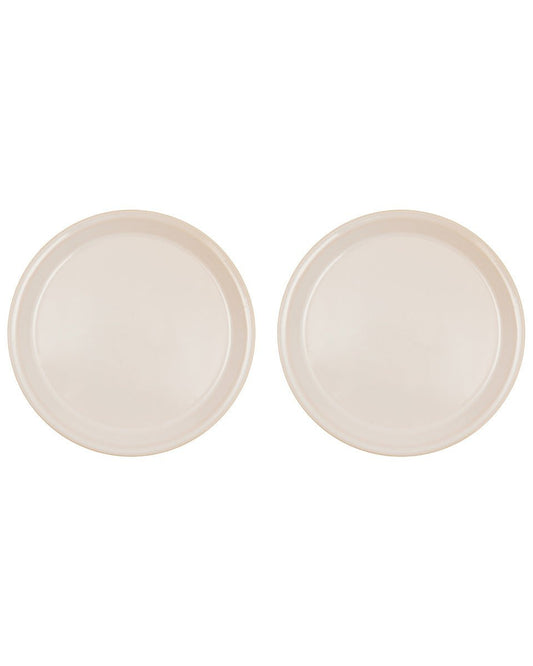 Twee offwhite Yuka lunchborden Ø22 cm