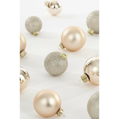 Crème glazen kerstballen set 26 stuks