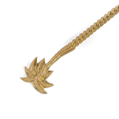 Detail van de palmboom van de lange lepel goud met palmboom 
