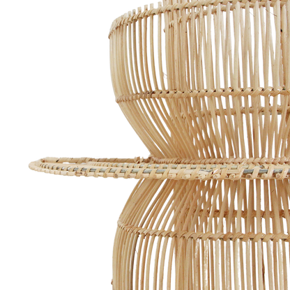 Detail van de rotan wandlamp naturel Saturn
