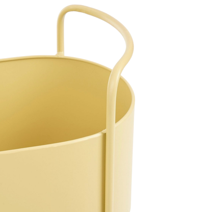 Detail van het handvat van de plantenpot op standaard in beige Moritz 