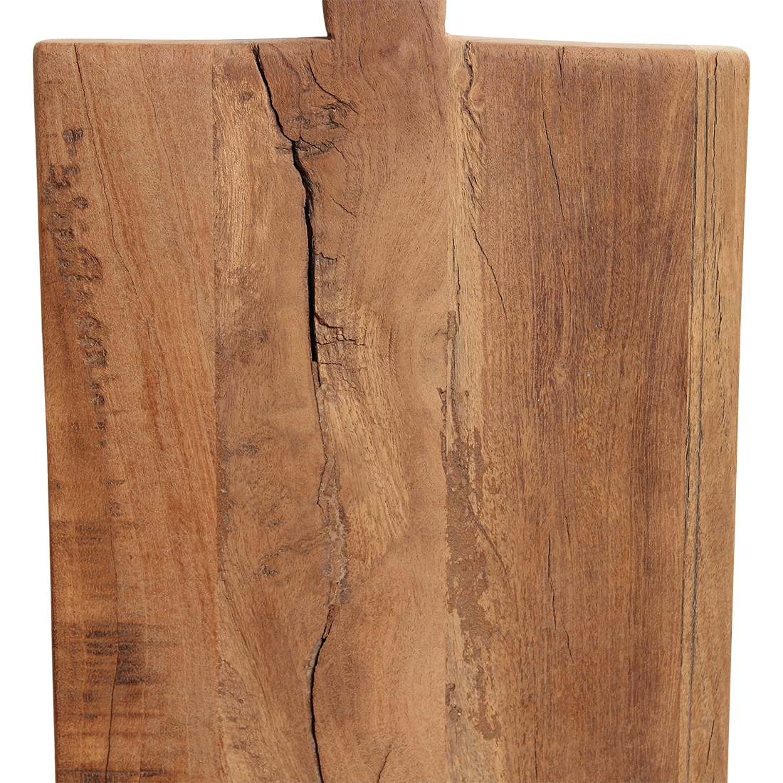 Detail van het materiaal van de Farmwood houten borrelplank 60 cm