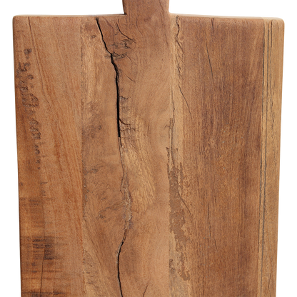Detail van het materiaal van de Farmwood houten borrelplank 60 cm