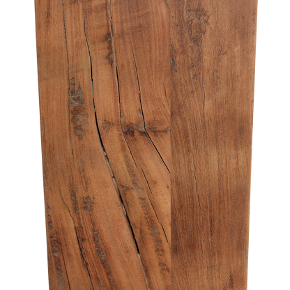 Detail van het materiaal van de houten borrelplank naturel 90 cm Farmwood