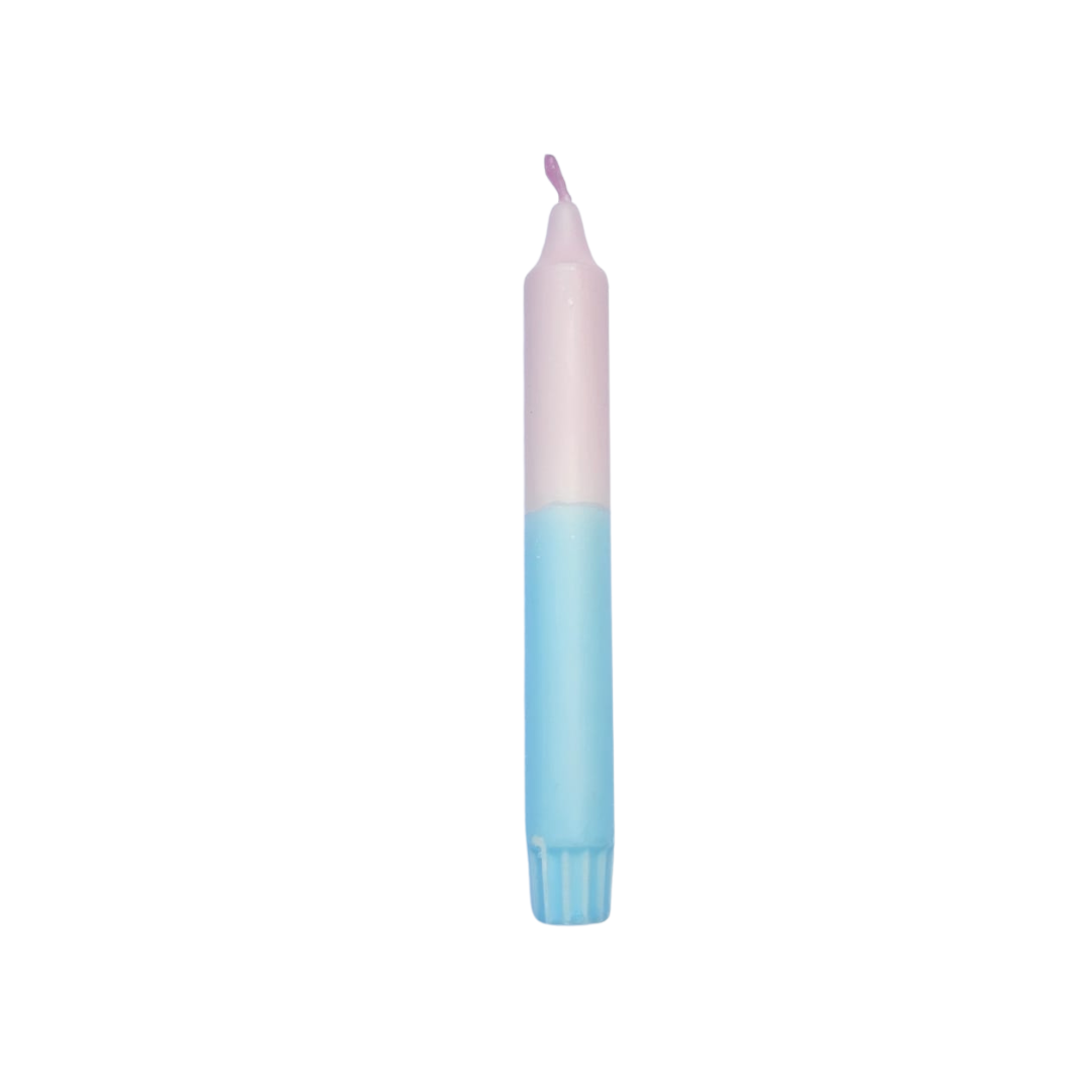 Dinerkaars dip dye pastel blauw met roze