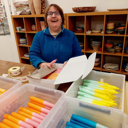 Dippy kaarsen maken werkplaats dame
