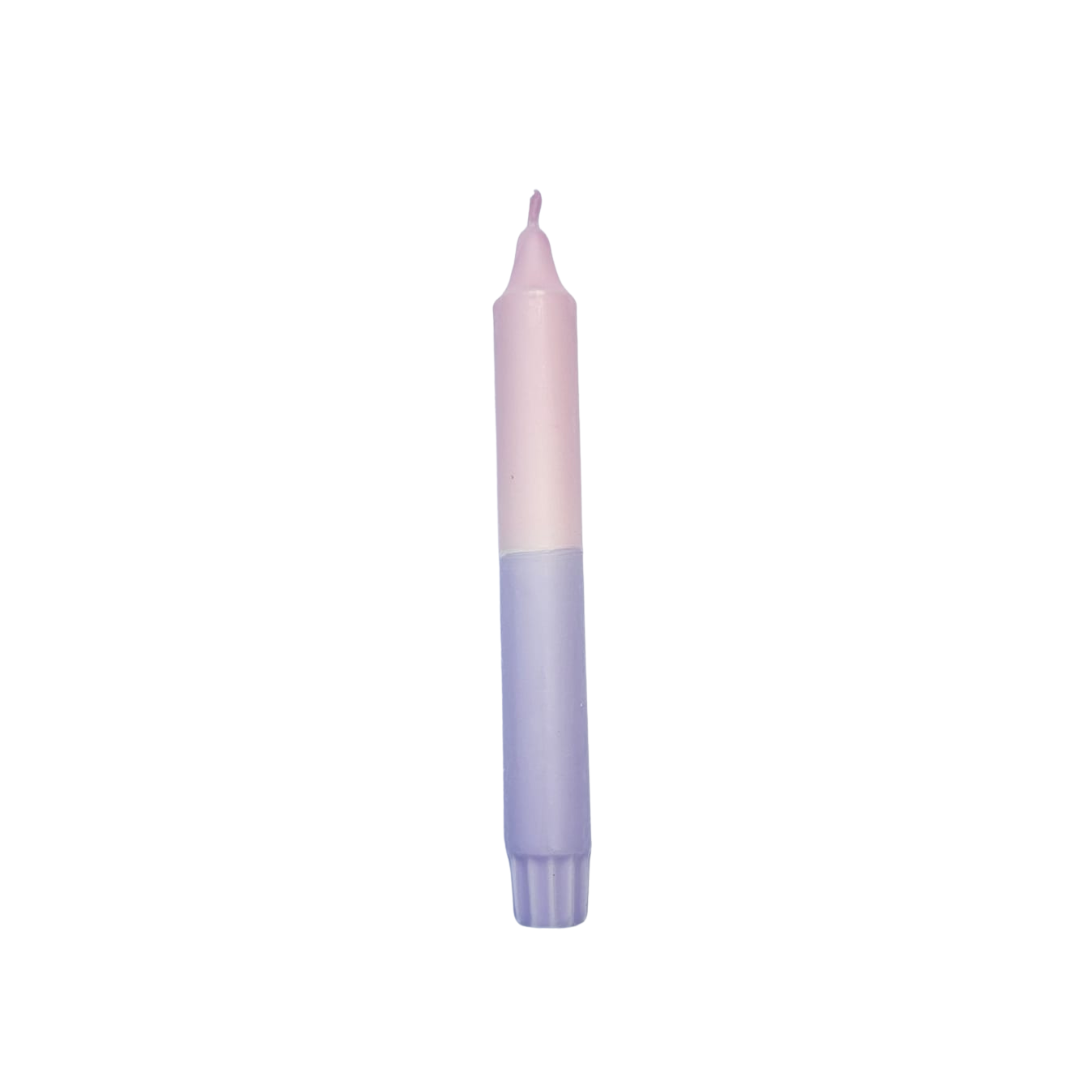 Duurzame kaars dip dye dippy paars en roze