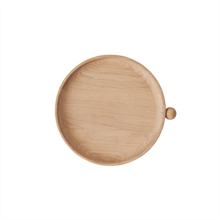 Eiken dienblad rond naturel 22x20 cm Inka