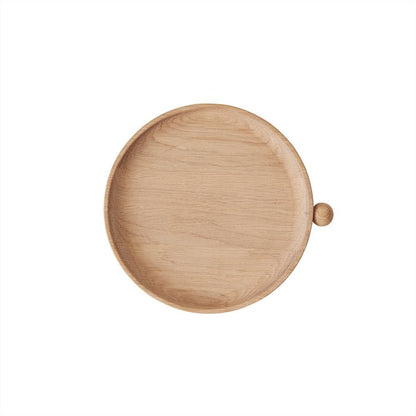 Eiken dienblad rond naturel 22x20 cm Inka