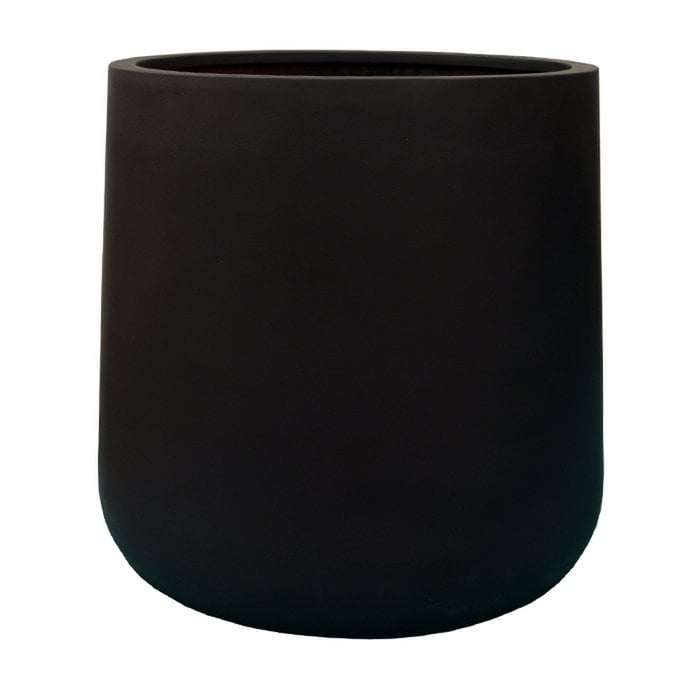 Fiberstone plantenpot voor binnen en buiten in zwart Portland