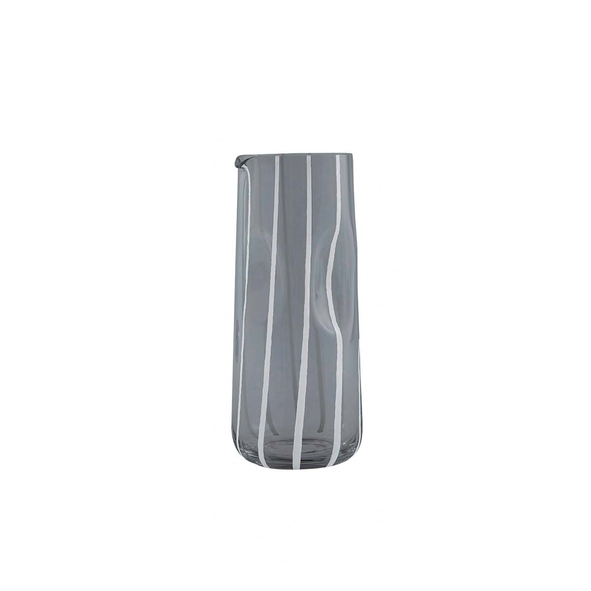 Glazen waterkan grijs gestreept 23 cm Mizu