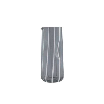 Glazen waterkan grijs gestreept 23 cm Mizu