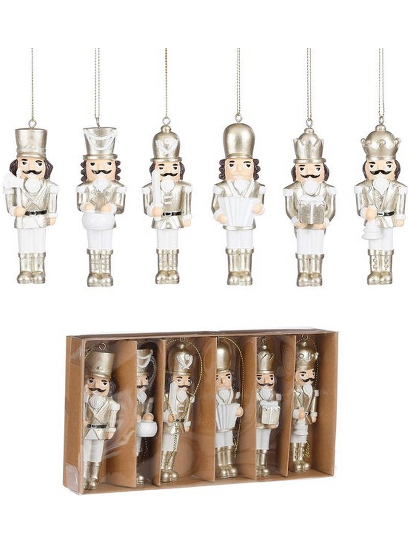 Gouden polyester notenkraker kerst ornament