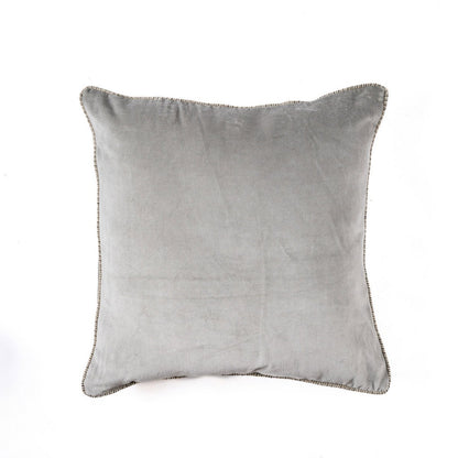 Fluwelen kussenhoes grijs 50x50 minimalistisch productbeeld