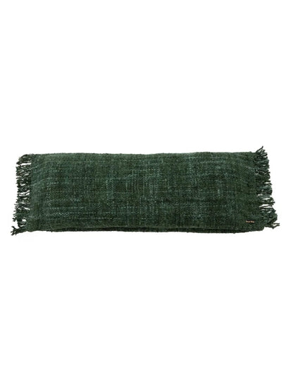 Groene katoenen kussenhoes Oh My Gee 35x100 vooraanzicht op wit achtergrond