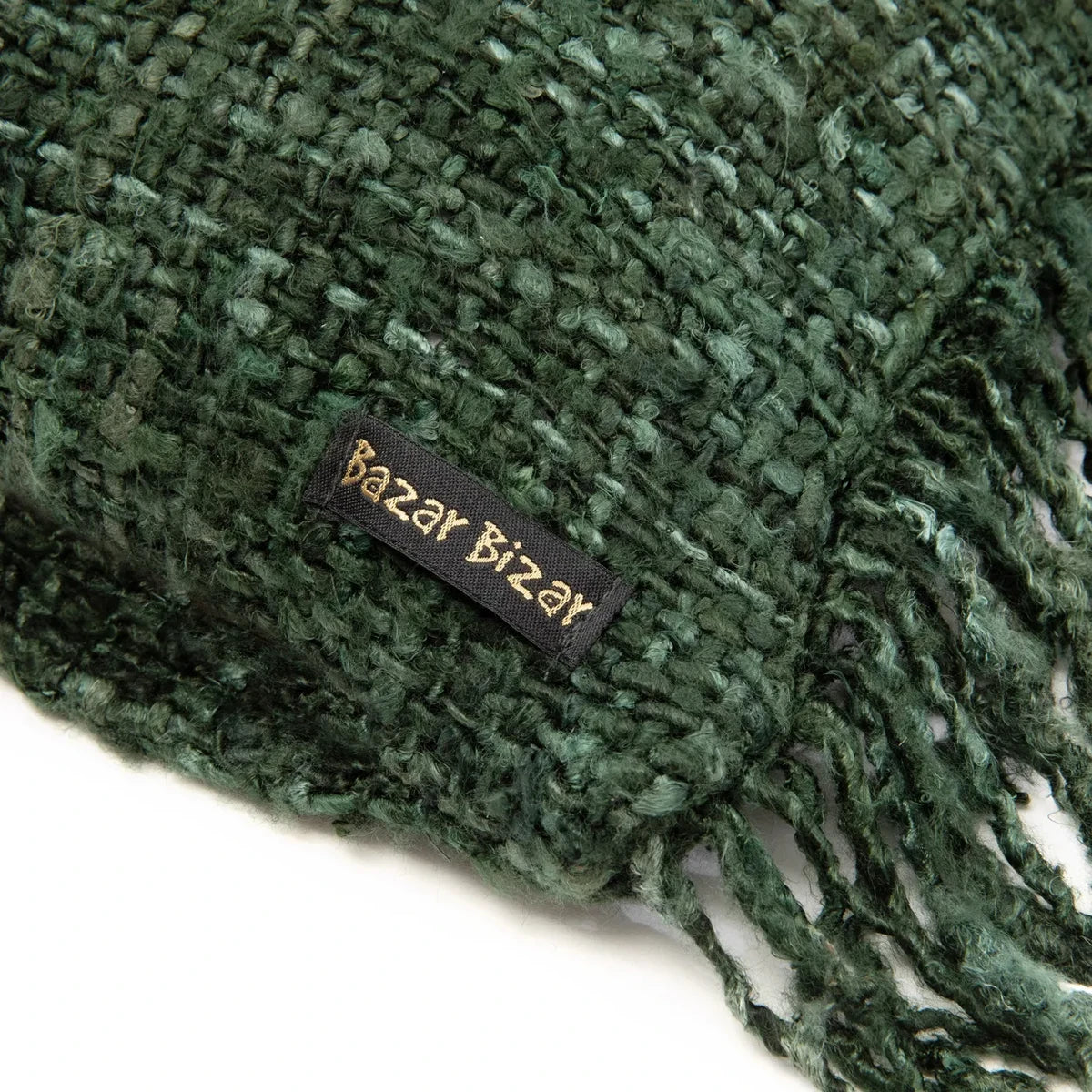 Groene katoenen kussenhoes Oh My Gee 35 X 100 closeup detail