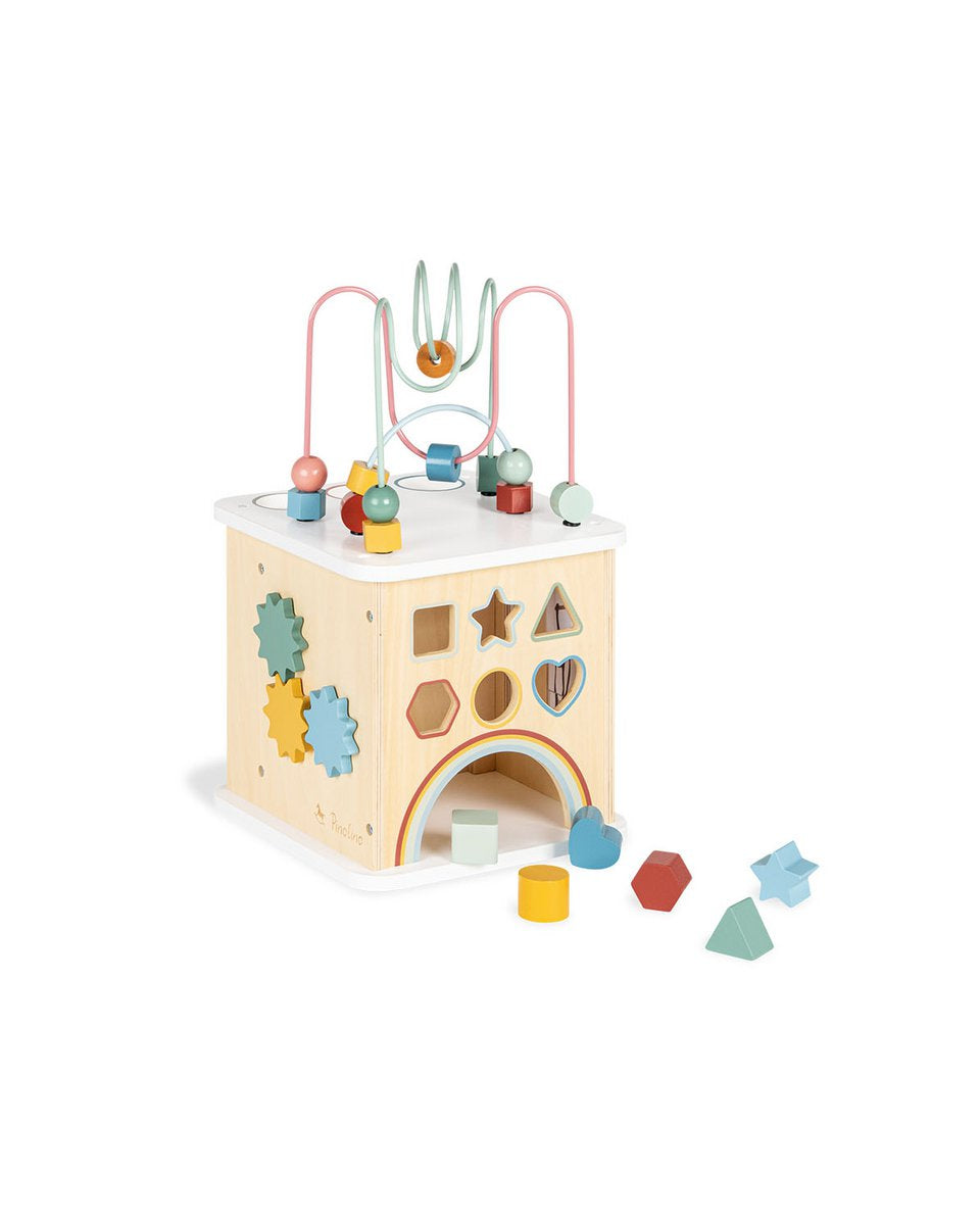 Houten activiteitenkubus Sanna