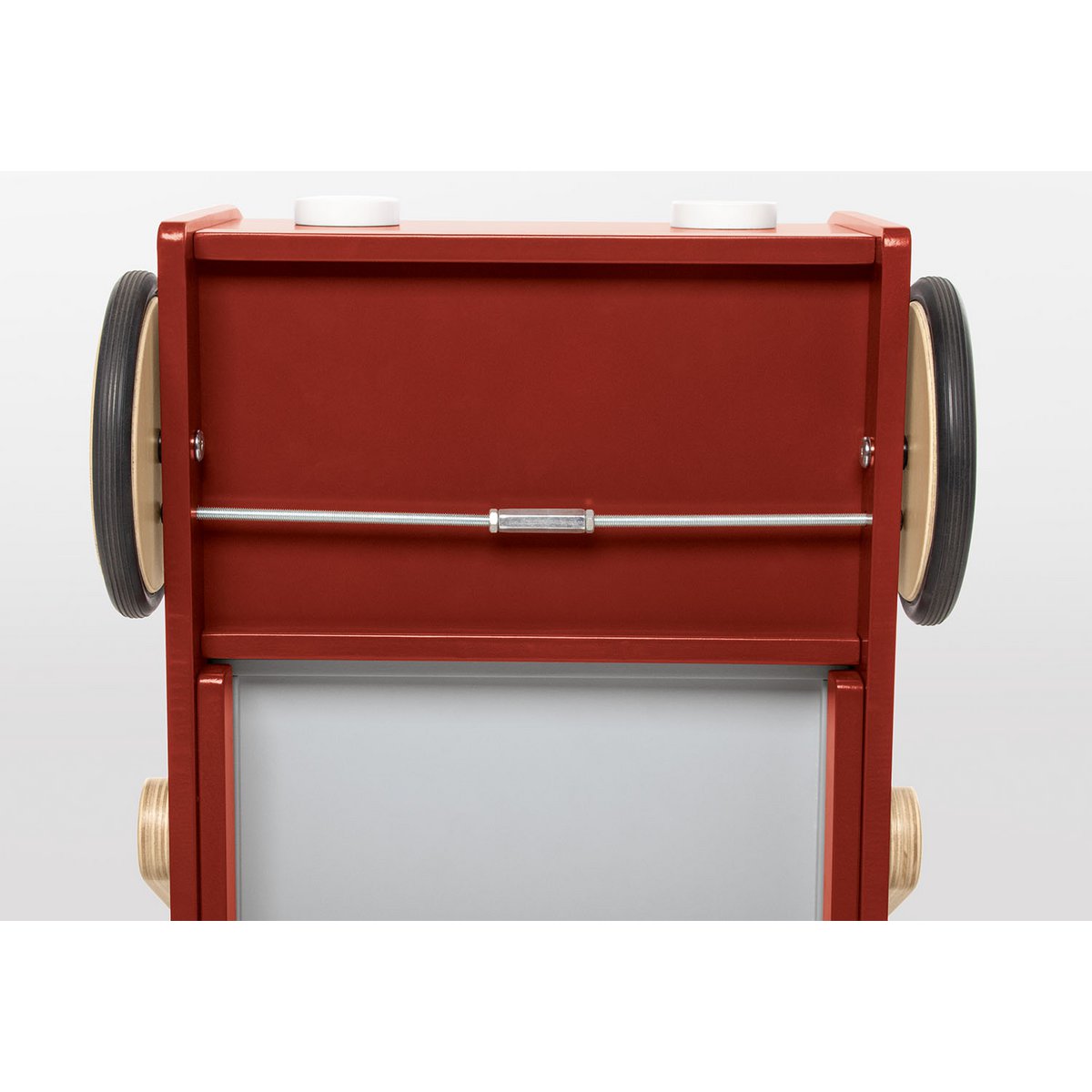 Houten baby walker brandweerauto met speelgoedopslag