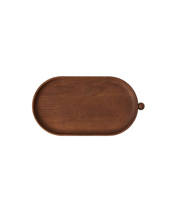 Een tijdloze houten serveerplank met een verfijnde ovale vorm. Perfect om hapjes te serveren of als stijlvolle basis voor je favoriete accessoires.