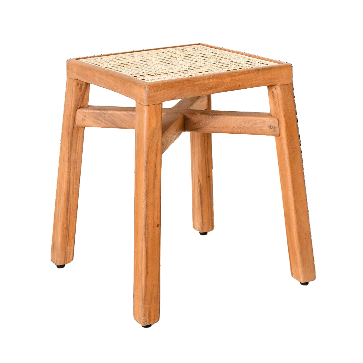 Houten kruk rotan bruin 41 cm Subang