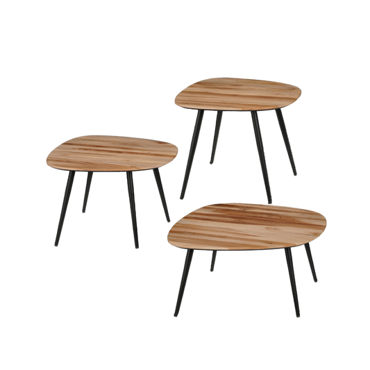 Houten bijzettafels Jailey set van 3
