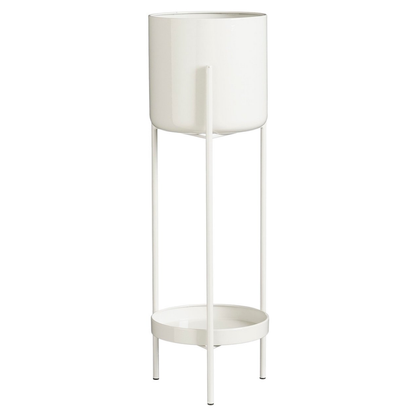 IJzeren bloempot op standaard wit 60 cm Colyn