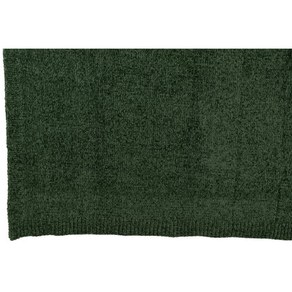 J-Line deken donkergroen 130x170 cm Chenille open gevouwen
