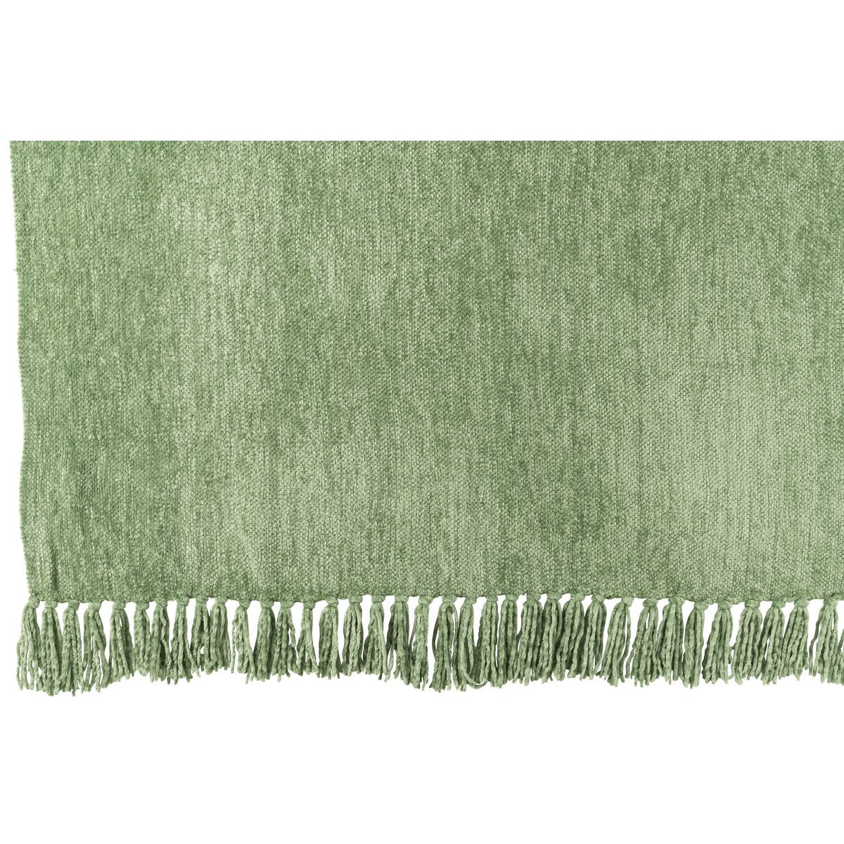 J-Line deken groen 130x170 cm opengevouwen met franjes