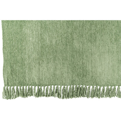 J-Line deken groen 130x170 cm opengevouwen met franjes