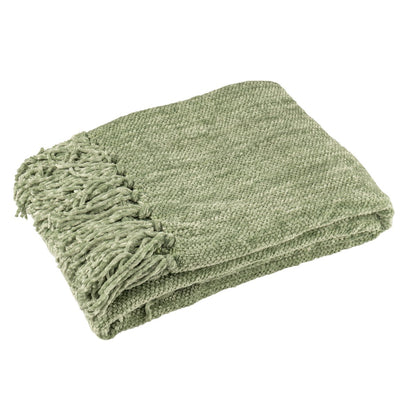 J-Line deken groen 130x170 cm opgevouwen
