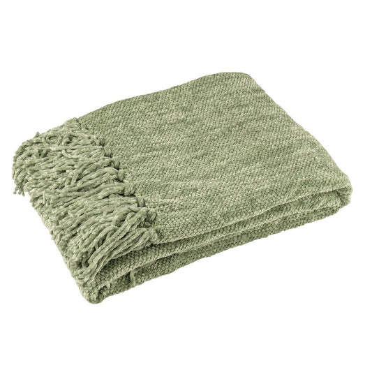 J-Line deken groen 130x170 cm opgevouwen
