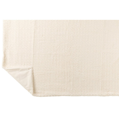 J-Line deken wit 130x180 cm half opgevouwen