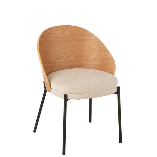 J-Line eetkamerstoel beige hout Lone