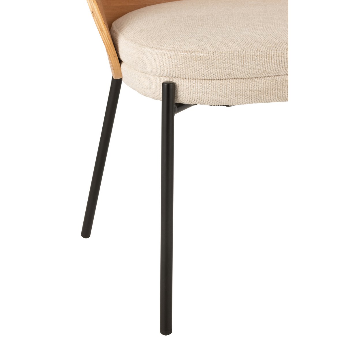 J-Line eetkamerstoel beige hout Lone, detail van de poten