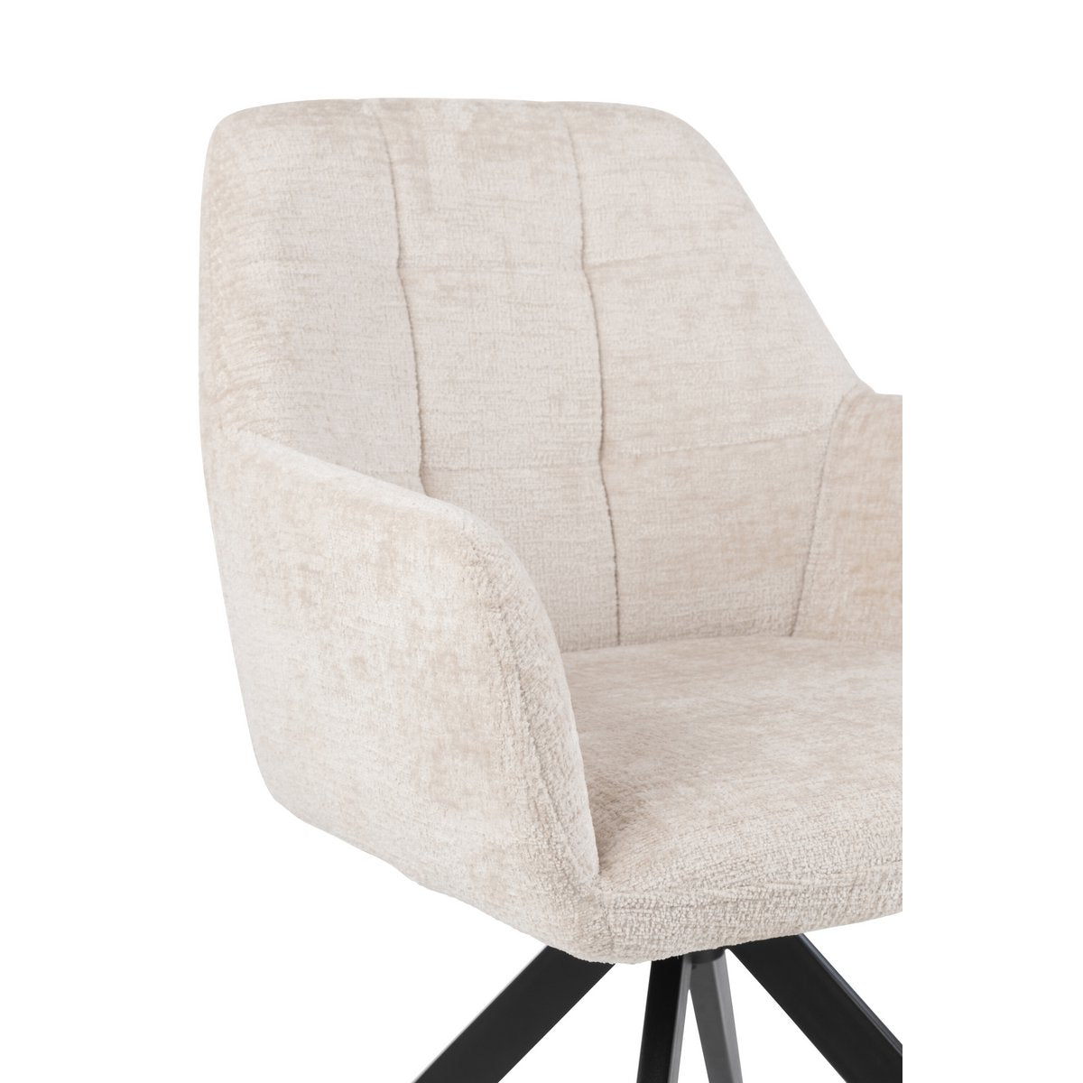J-Line eetkamerstoel met armleuning beige met detail van de armleuning