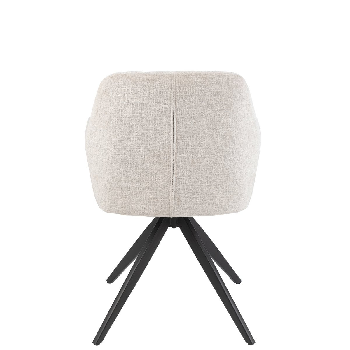 J-Line eetkamerstoel met armleuning beige vanaf de achterkant