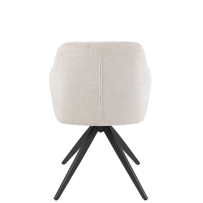 J-Line eetkamerstoel met armleuning beige vanaf de achterkant
