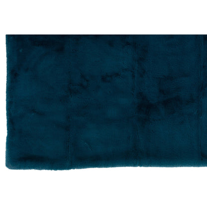J-Line fleece deken polyester blauw 180x130 cm detail van het materiaal