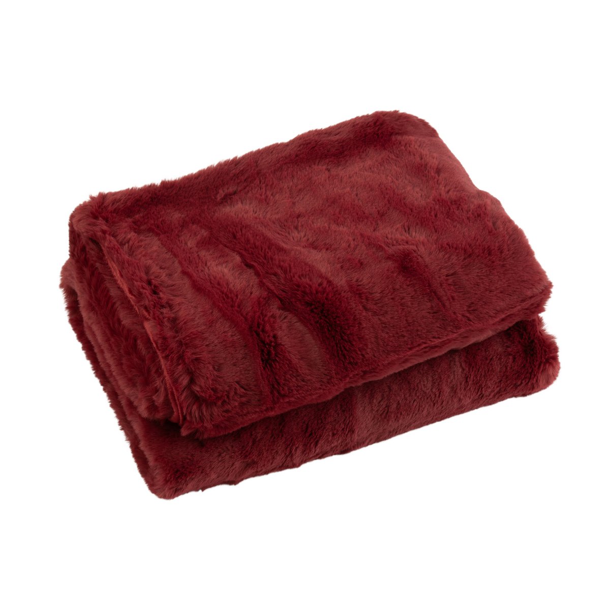 J-Line fleece deken polyester rood 180x130 cm opgevouwen
