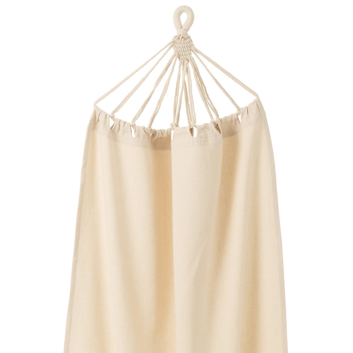  J-Line hangmat beige gestreept 200 cm, detail van het touw