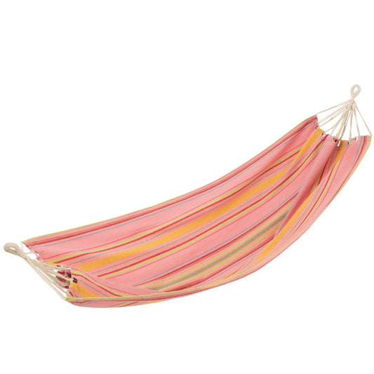 J-Line hangmat buiten katoen roze multi gestreept 200 cm