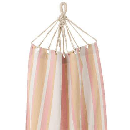  J-Line hangmat katoen beige gestreept 200 cm, detail van het touw