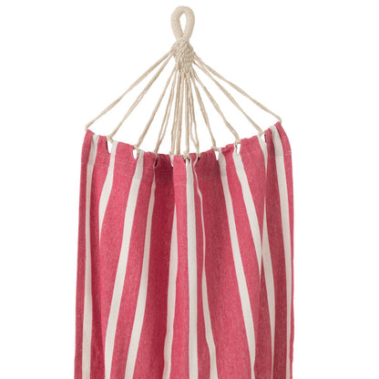  J-Line hangmat katoen roze gestreept 200 cm, detail van het touw