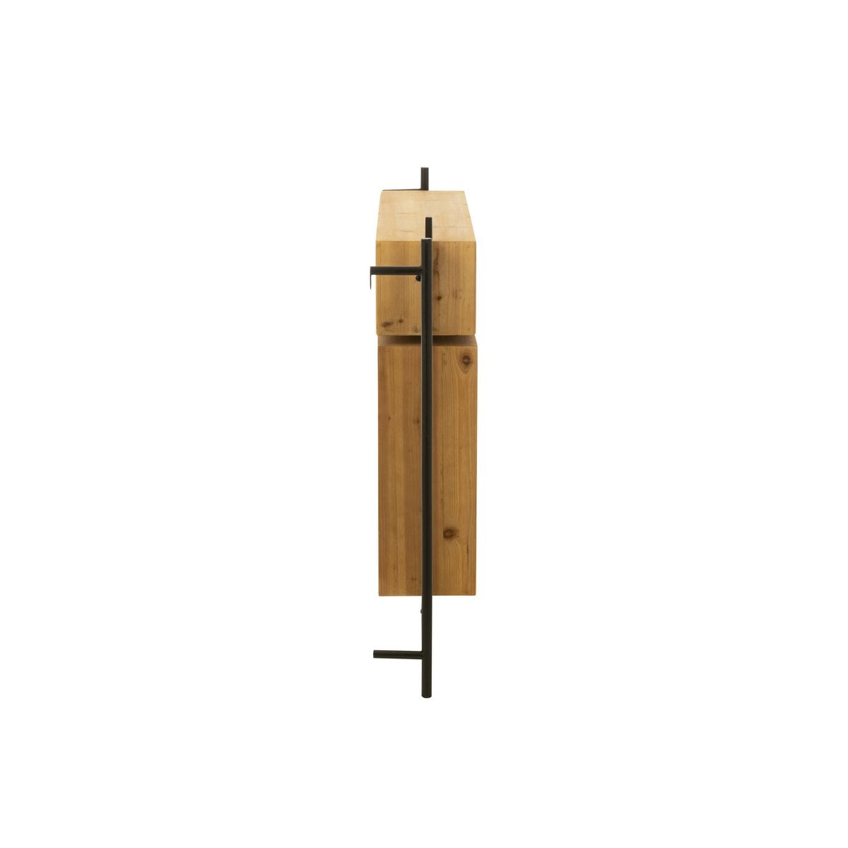 J-Line kapstok hout wand met spiegel Tina vanaf de zijkant, op wit achtergrond. De breedte is mooi zichtbaar.