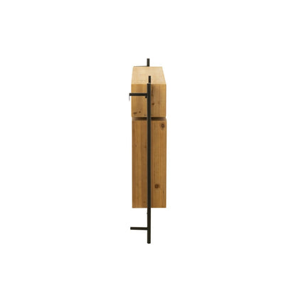 J-Line kapstok hout wand met spiegel Tina vanaf de zijkant, op wit achtergrond. De breedte is mooi zichtbaar.