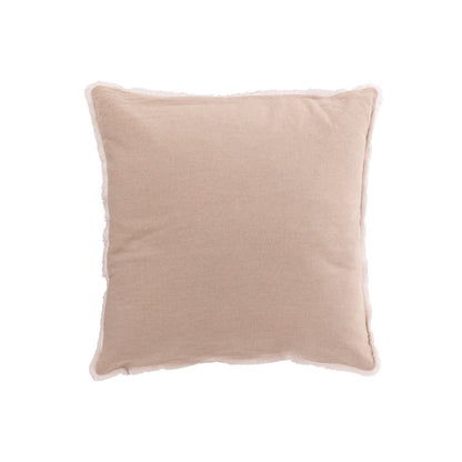 J-Line kerstkussen beige en wit met kwasten, beige achterkant