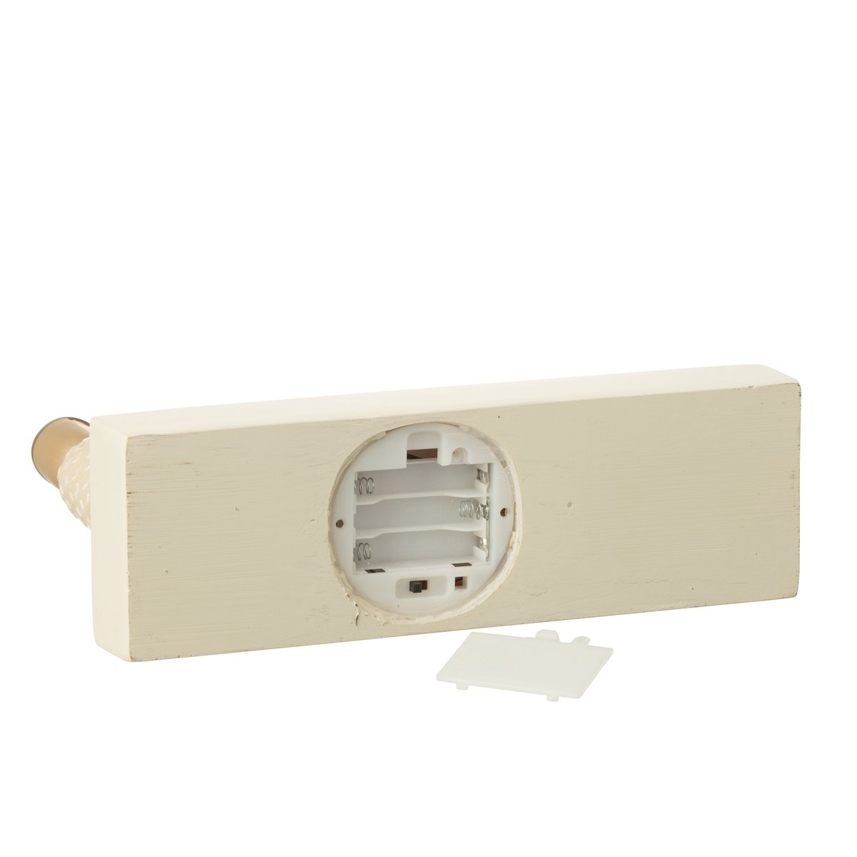 J-Line kerststal met verlichting bruin en beige onderkant aa batterij