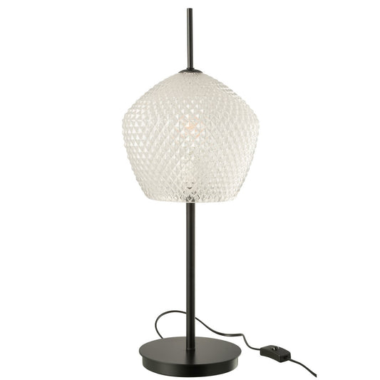 J-Line tafellamp glas wit 60 cm uit