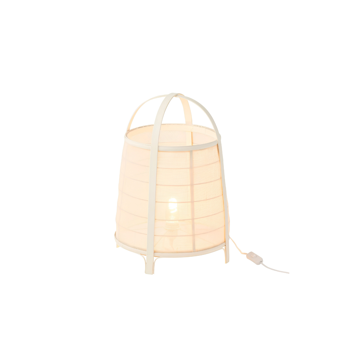 J-Line tafellamp wit bamboe katoen 52,5 cm Rya aan